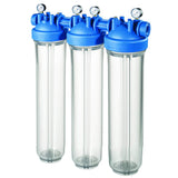 DP BIG M 20 TRIO 1" IN TS Hochleistungs-DREIFACH-Filtergehäuse mit Manometer