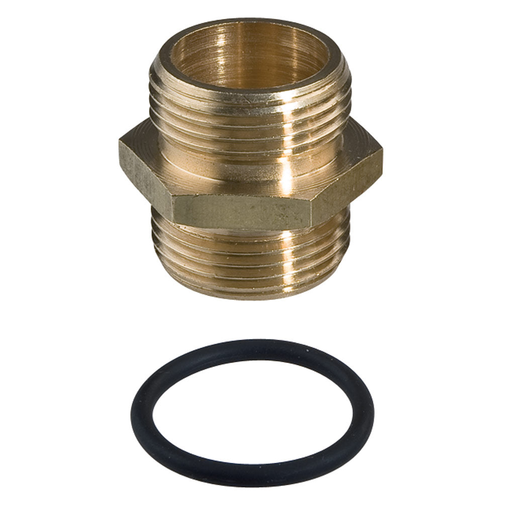 2 x DN 1"  Doppelnippel Messing Sechskant 1" Zoll Aussengewinde - mit O-Ring