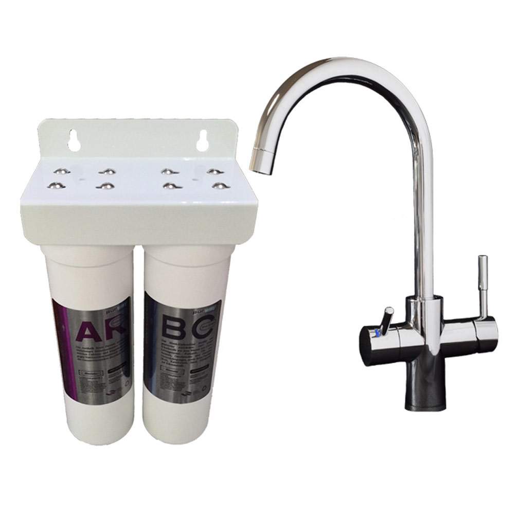 PUR Smart DUO Antikalk Set Wasserenthärtung Chlor + 3-Wege Wasserhahn GAMMA